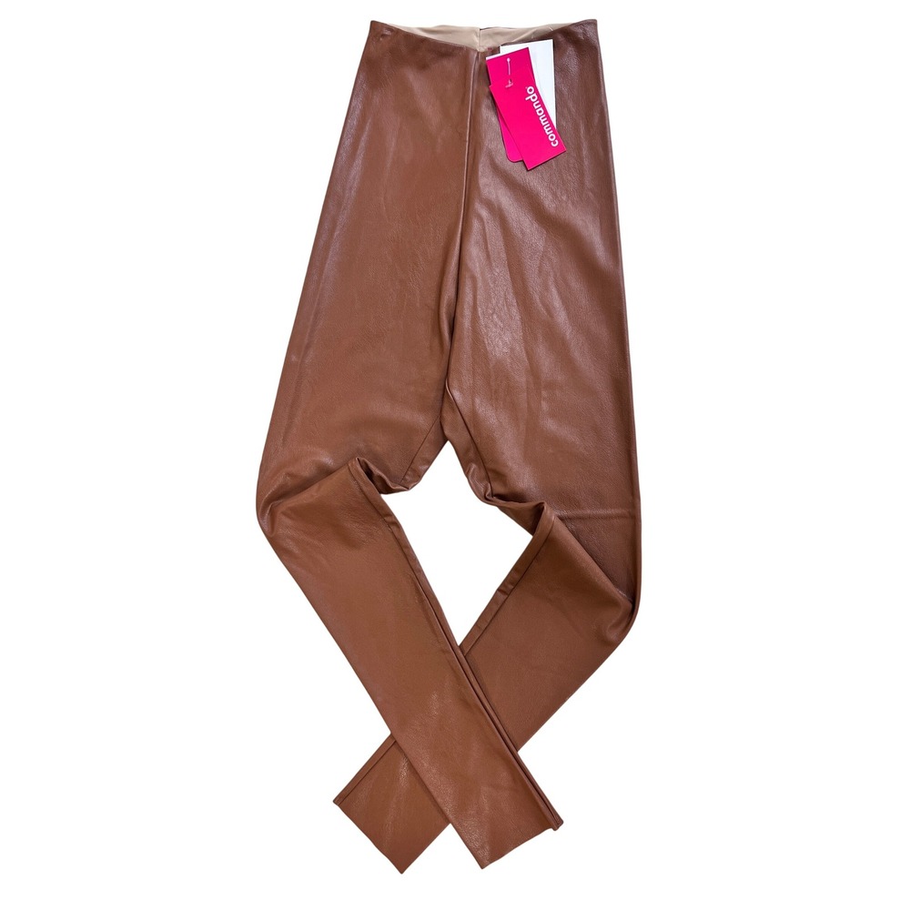 Commando Faux Leather Leggings Women XS Cocoa Brown NWT High Rise SLG06